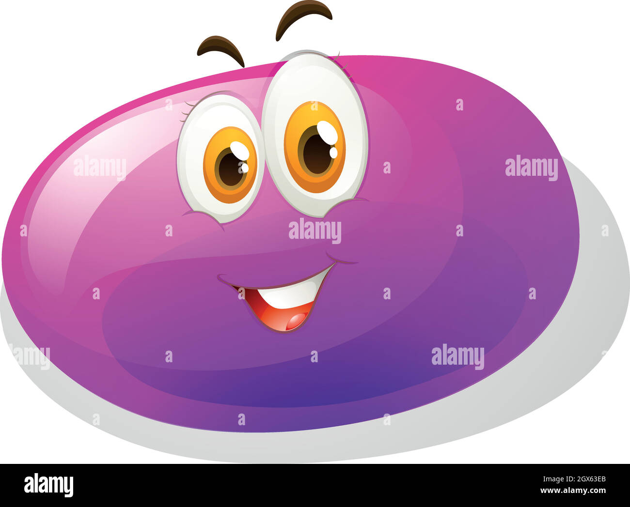Citron vert violet avec visage souriant Illustration de Vecteur