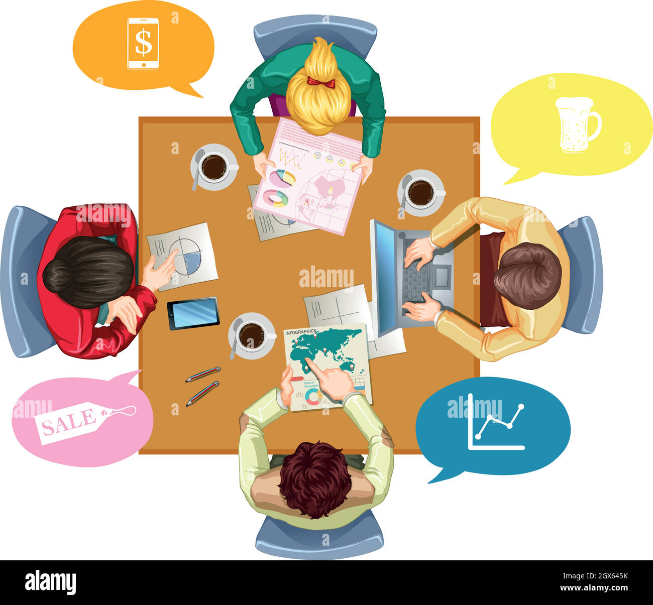 Les gens d'affaires ayant une réunion Illustration de Vecteur