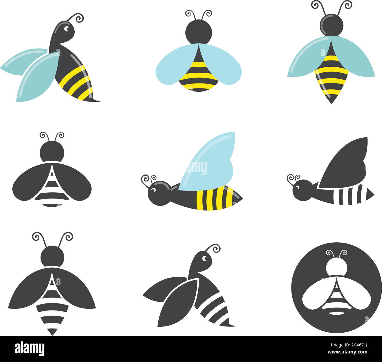 Illustration de l'icône vectorielle du modèle de logo Honey Bee Illustration de Vecteur