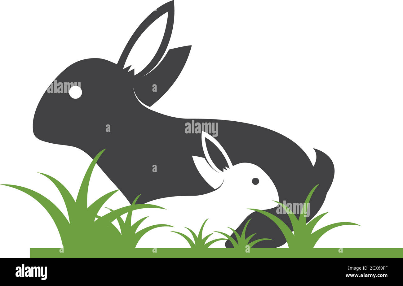 Illustration de l'icône vectorielle du modèle de logo lapin Illustration de Vecteur