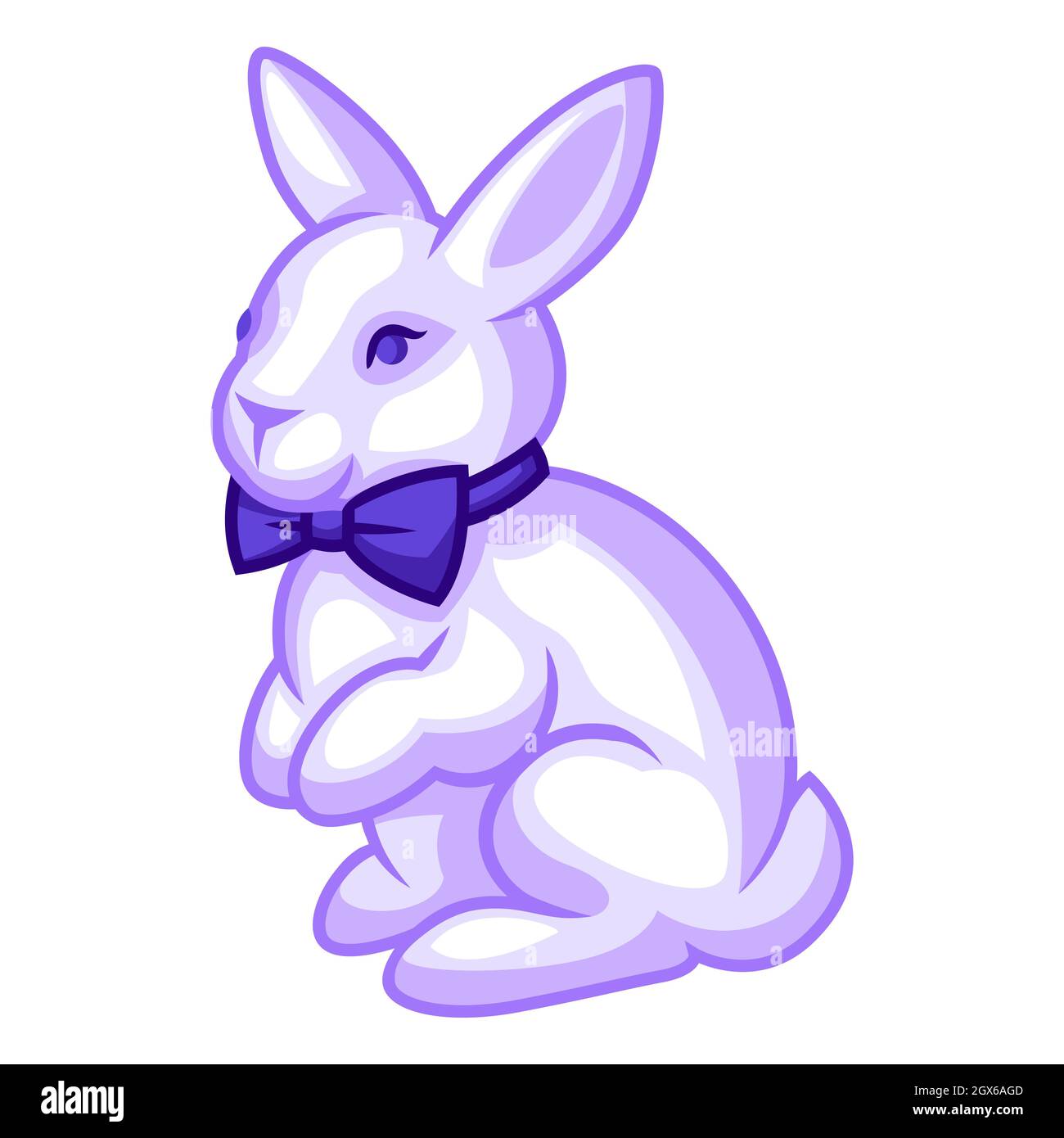 Illustration d'un lapin avec noeud papillon. Image stylisée de dessin animé  Image Vectorielle Stock - Alamy