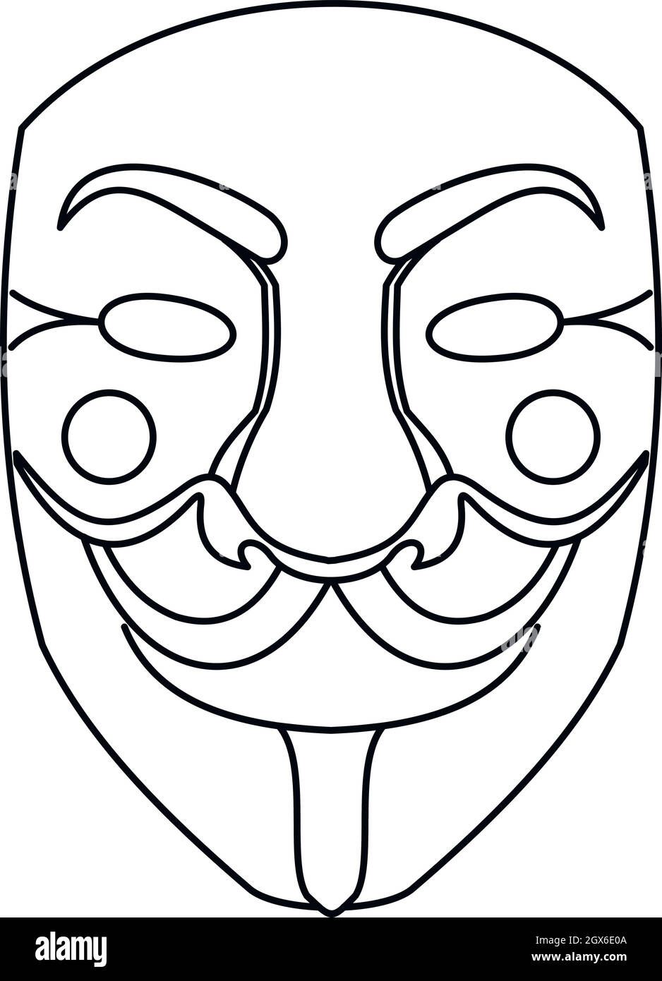 Masque de la criminalité, l'icône de style contour Illustration de Vecteur