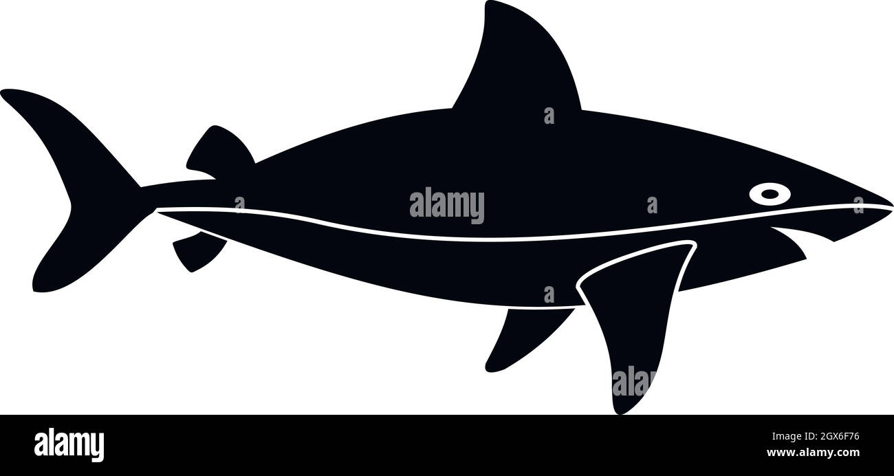L'icône poisson requin, le style simple Illustration de Vecteur