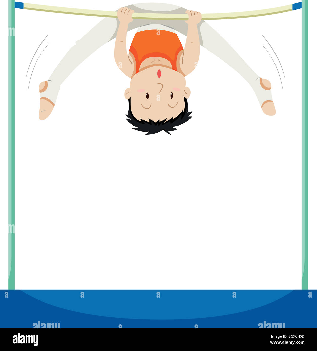 Homme faisant de la gymnastique sur la barre horizontale Illustration de Vecteur