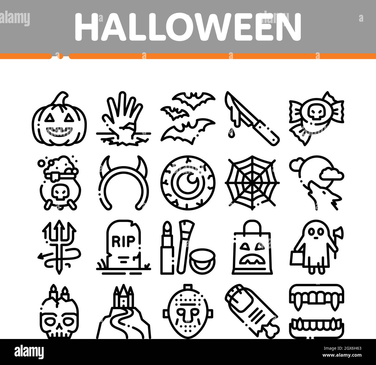 Halloween Celebration Collection Icons Set Vector Illustration de Vecteur
