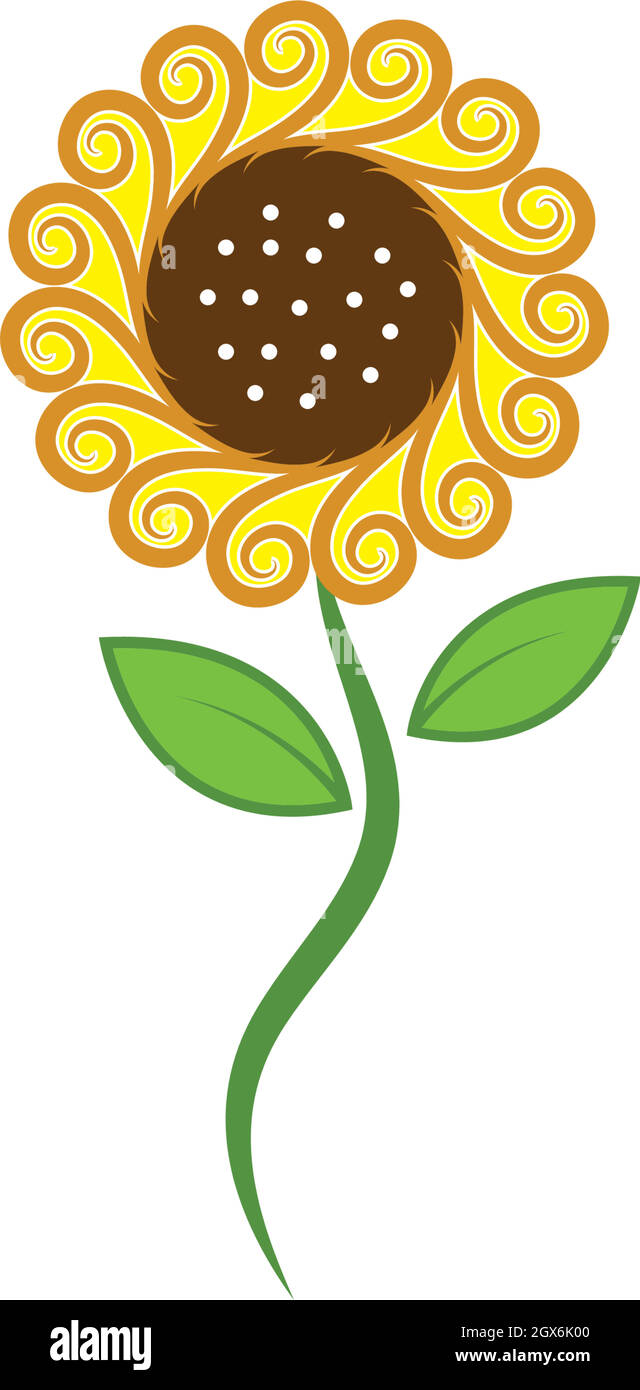 Vecteur d'icône de logo de tournesol Illustration de Vecteur