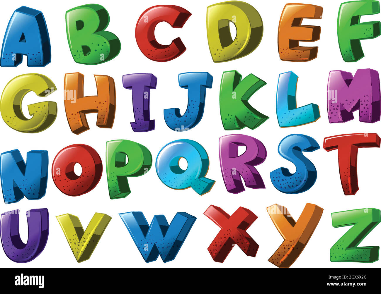 Polices de l'alphabet anglais dans différentes couleurs Illustration de Vecteur