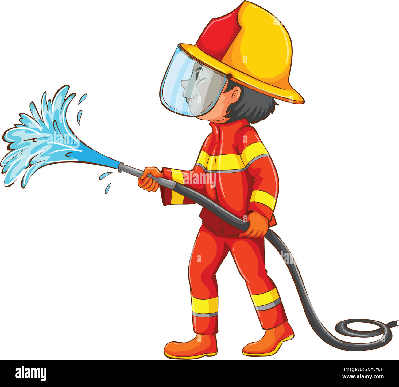 Fireman cartoon Banque d'images détourées - Alamy