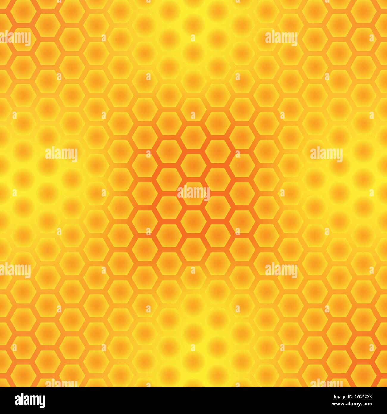 Motif abstrait, couleur miel et mosaïque hexagonale. Cadre doré jaune or fond. Illustration vectorielle Illustration de Vecteur