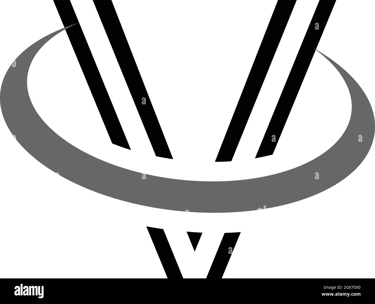 LOGO LETTRE V AVEC EFFET D'ESPACE NÉGATIF POUR ILLUSTRATION Illustration de Vecteur