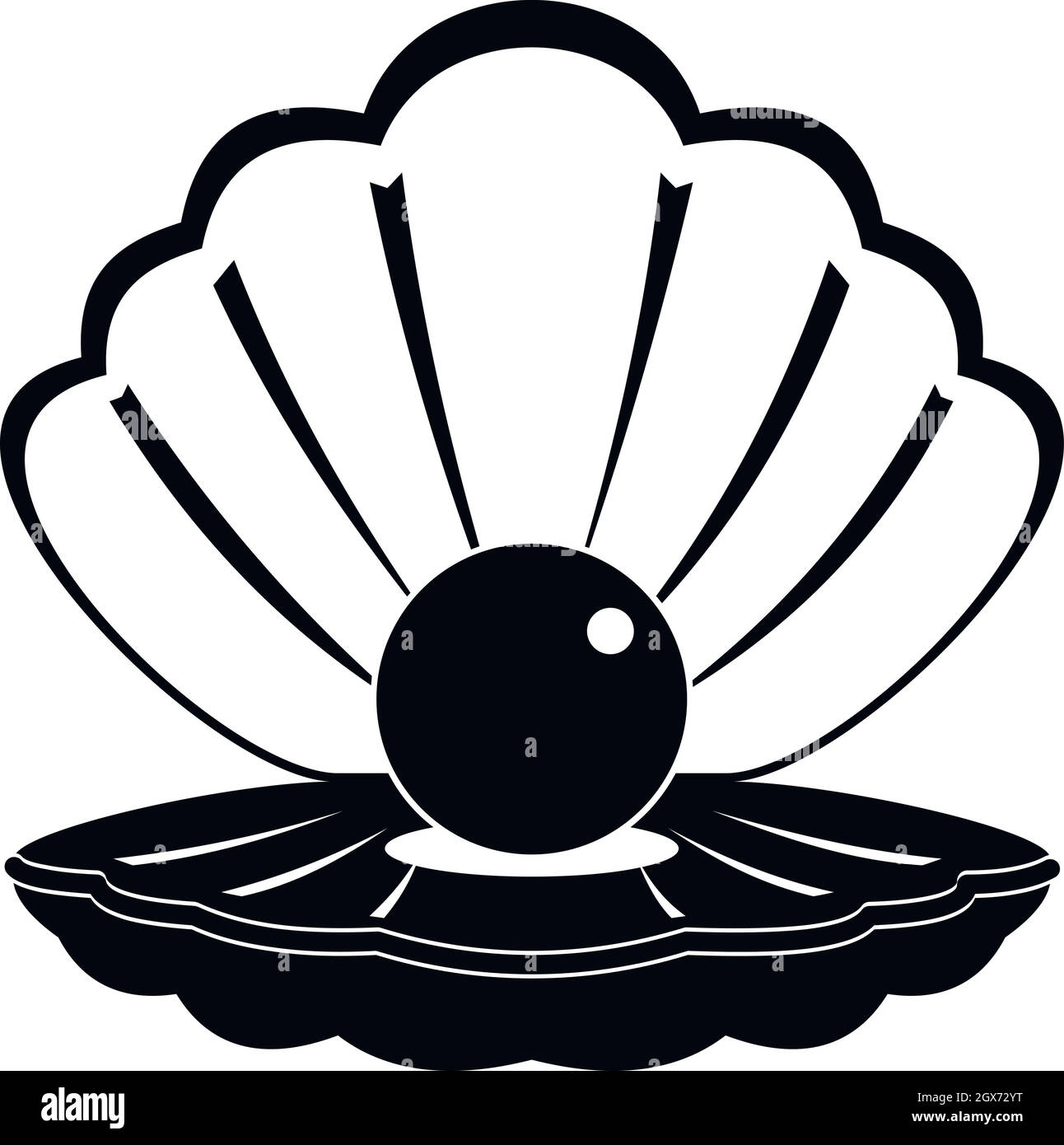 Pearl dans un coquillage, l'icône de style simple. Illustration de Vecteur