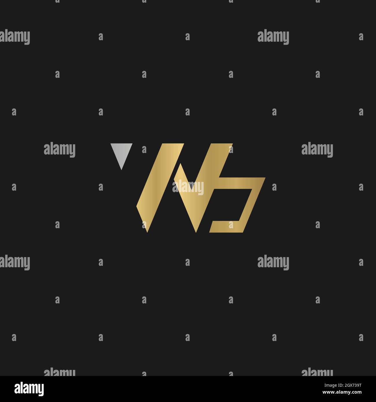 Initiales de l'alphabet logo BW, WB, W et B. Illustration de Vecteur