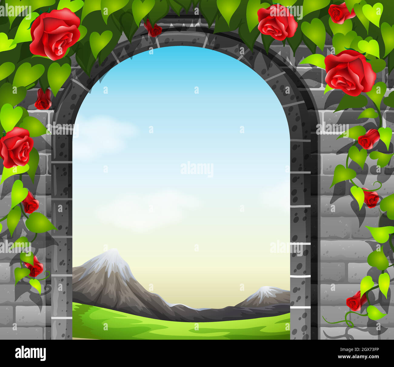 Une pierre avec des roses Illustration de Vecteur Une pierre avec des roses Illustration de Vecteur