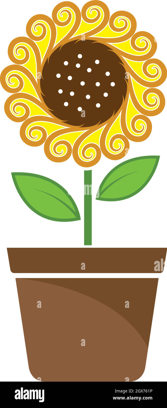 Vecteur d'icône de logo de tournesol Illustration de Vecteur
