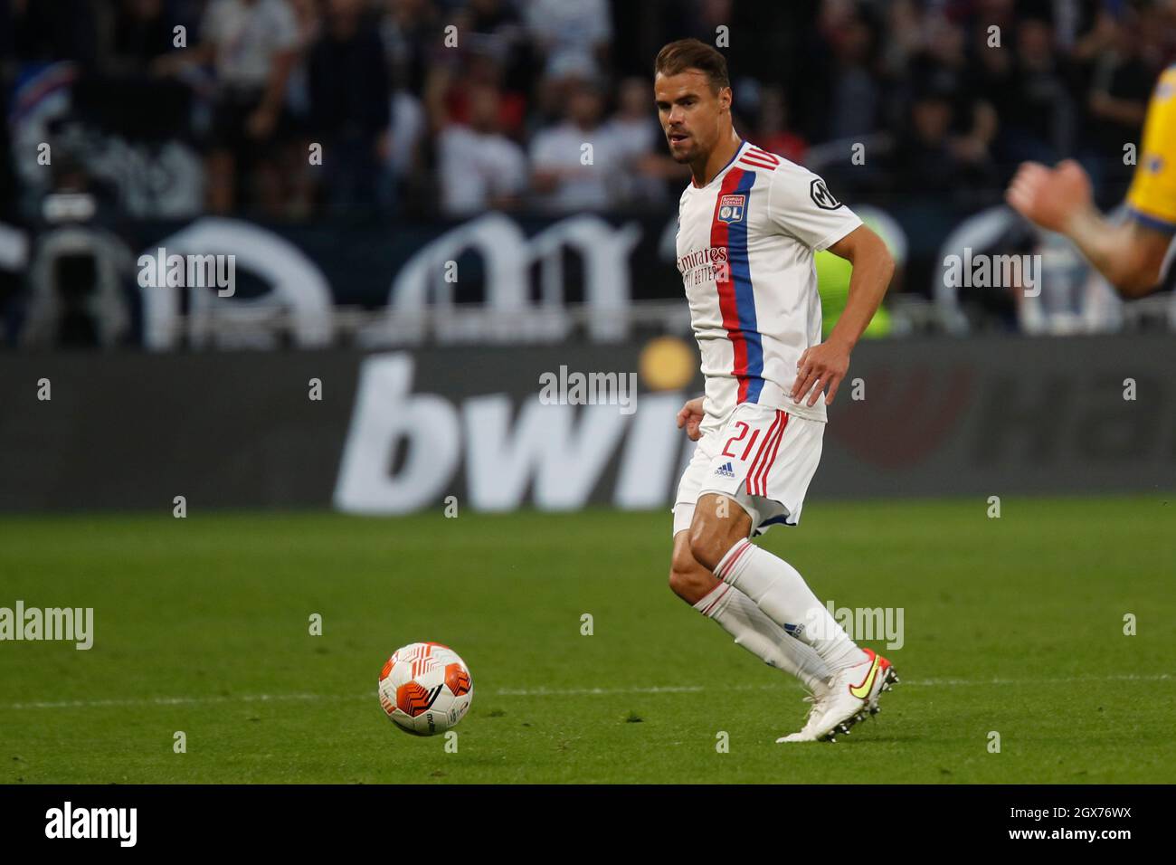 Damien DA SILVA de Lyon lors de l'UEFA Europa League, Group A football match entre l'Olympique Lyonnais et Brondby IF le 30 septembre 2021 au stade Groupama à Decines-Charpieu près de Lyon, France - photo Romain Biard / Isports / DPPI Banque D'Images