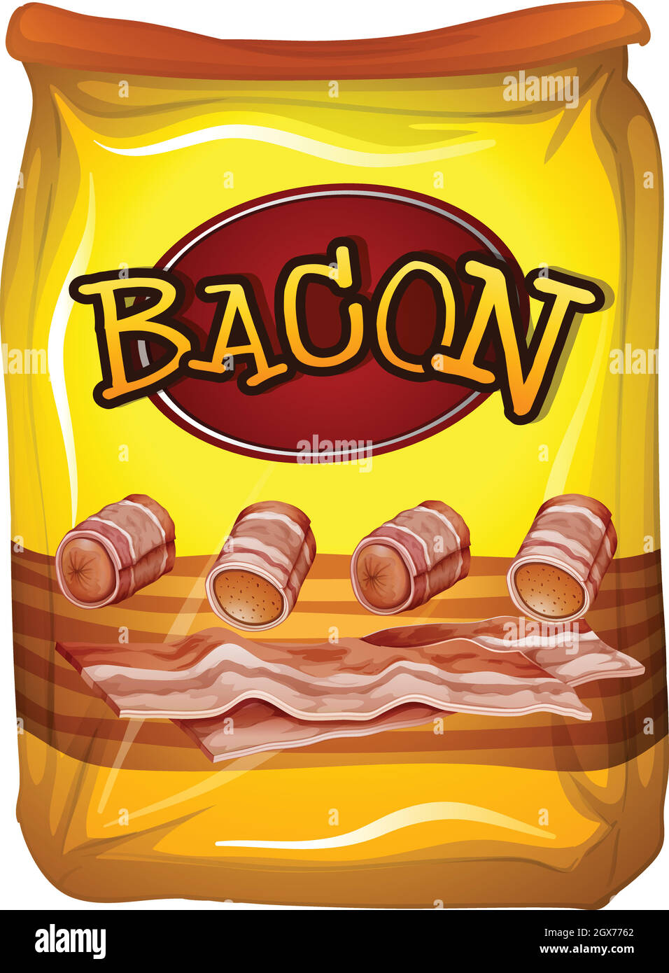 Sachet de bacon jaune Illustration de Vecteur