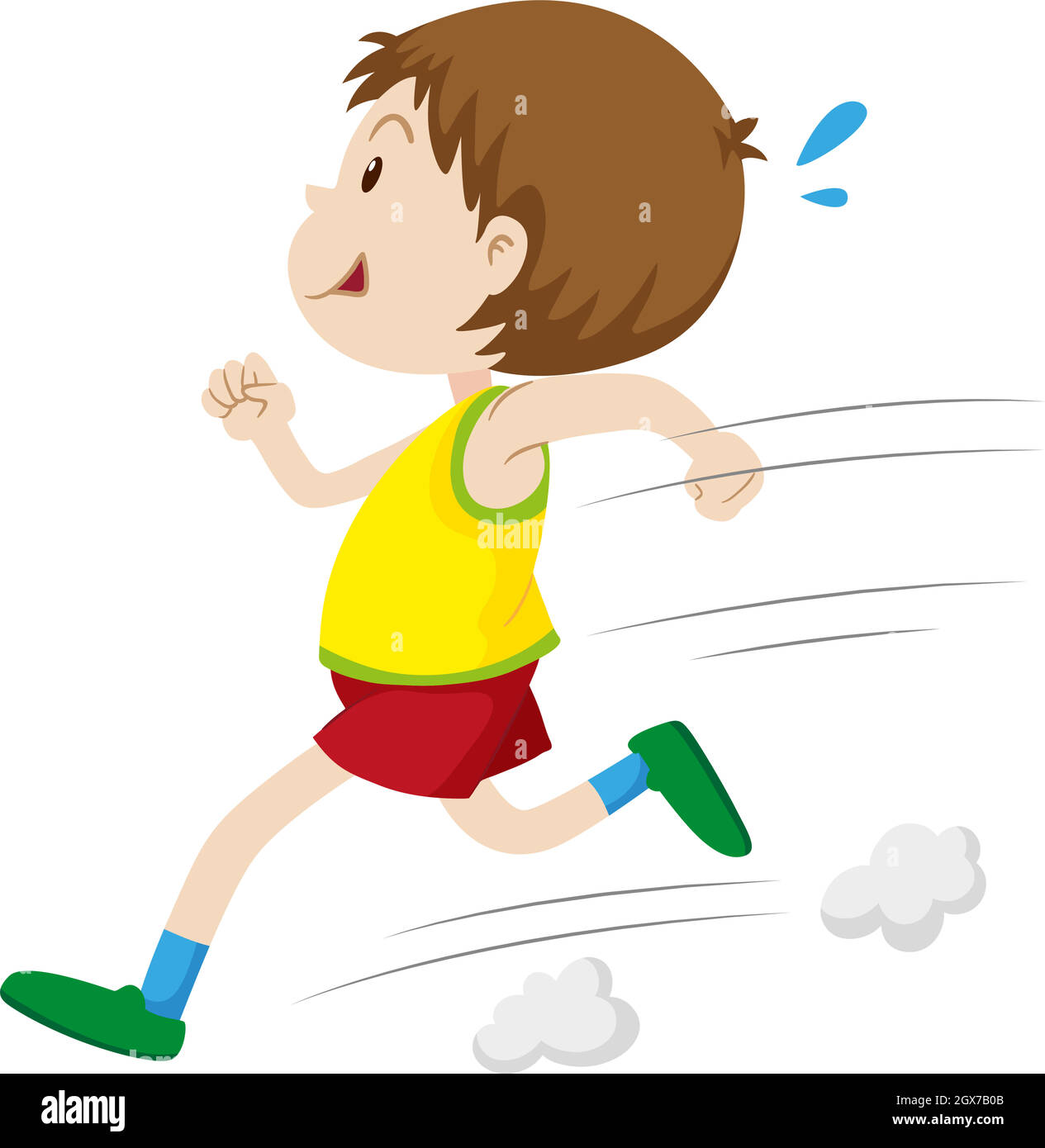 Petit garçon courir vite Illustration de Vecteur