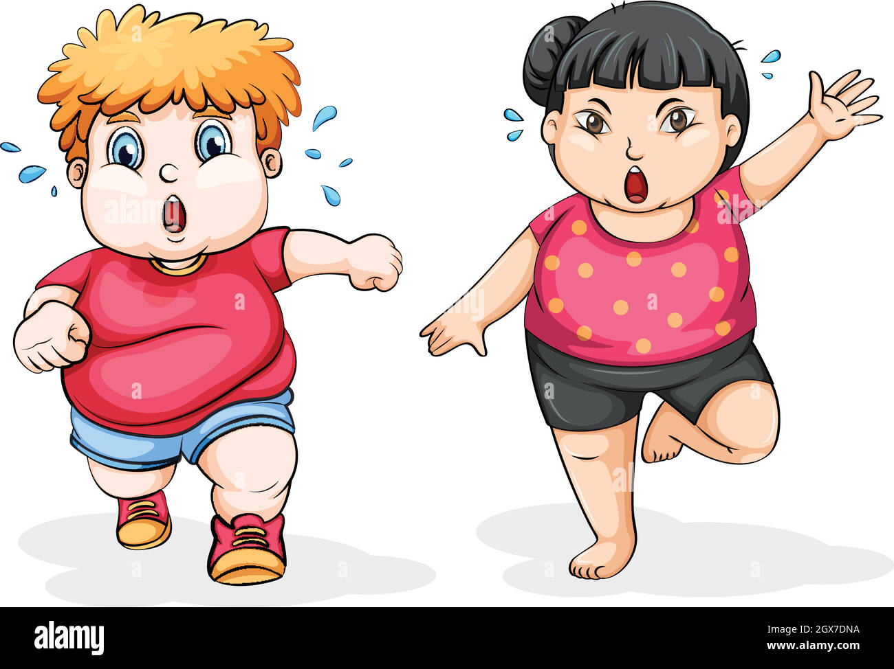 FAT homme et femme exercice Illustration de Vecteur