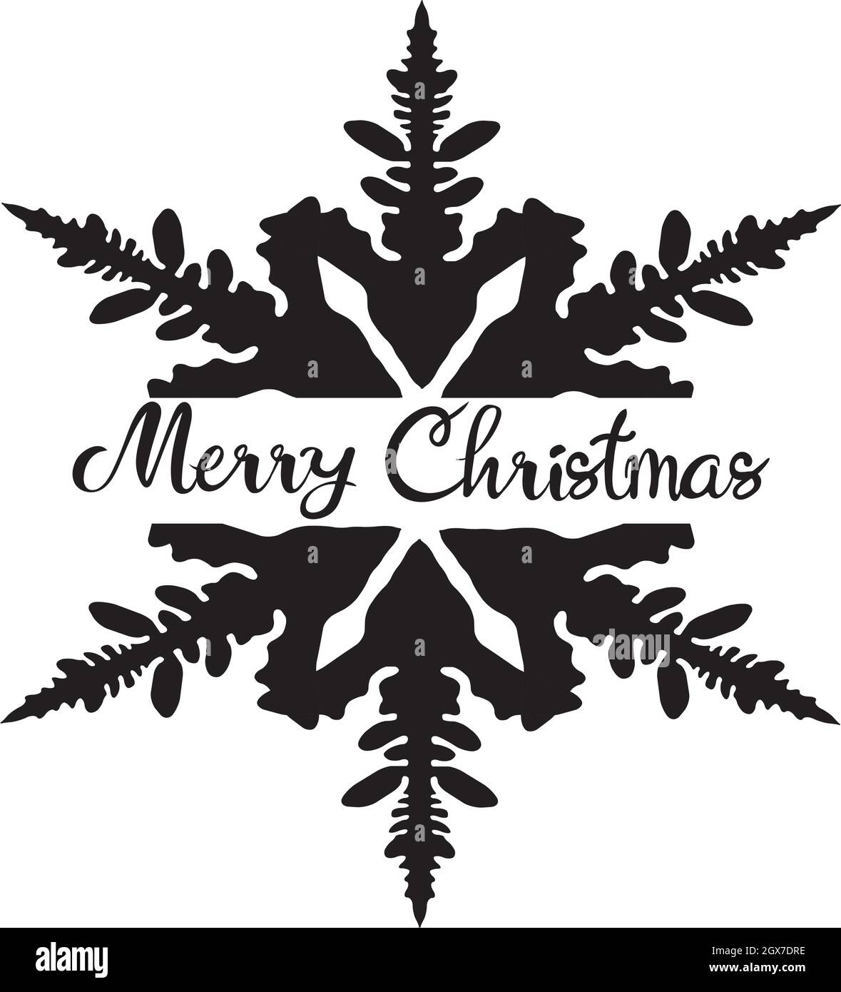 Illustration vectorielle du flocon de neige Merry Christmas. Illustration de Vecteur