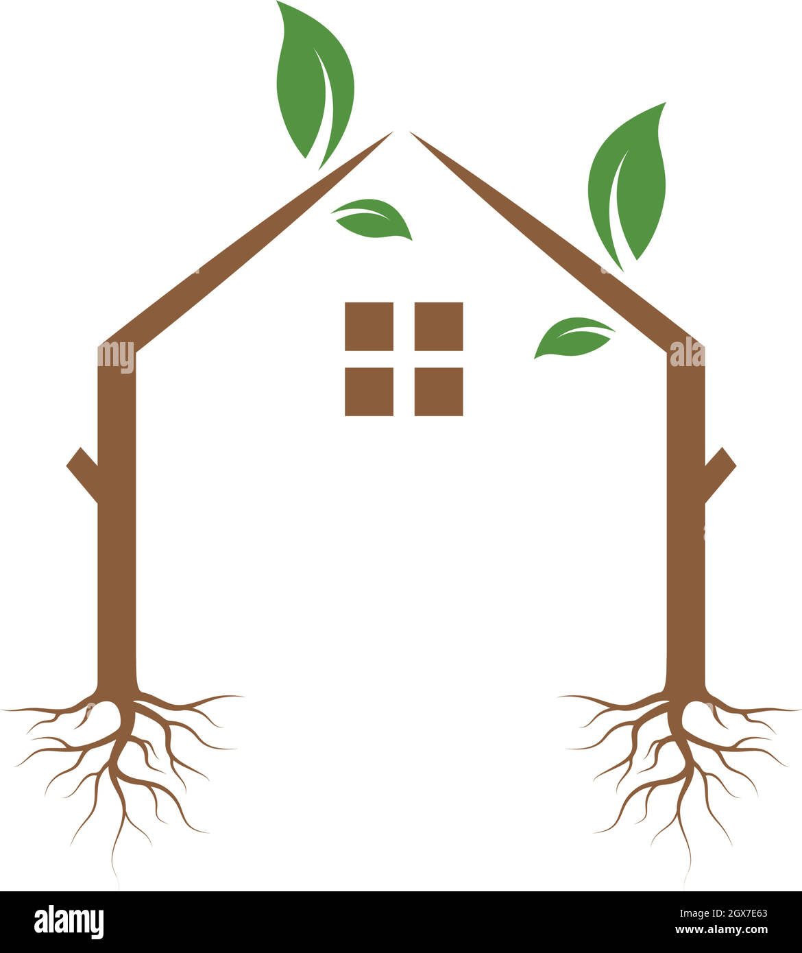 conception d'illustration vectorielle d'icône de maison d'arbre Illustration de Vecteur
