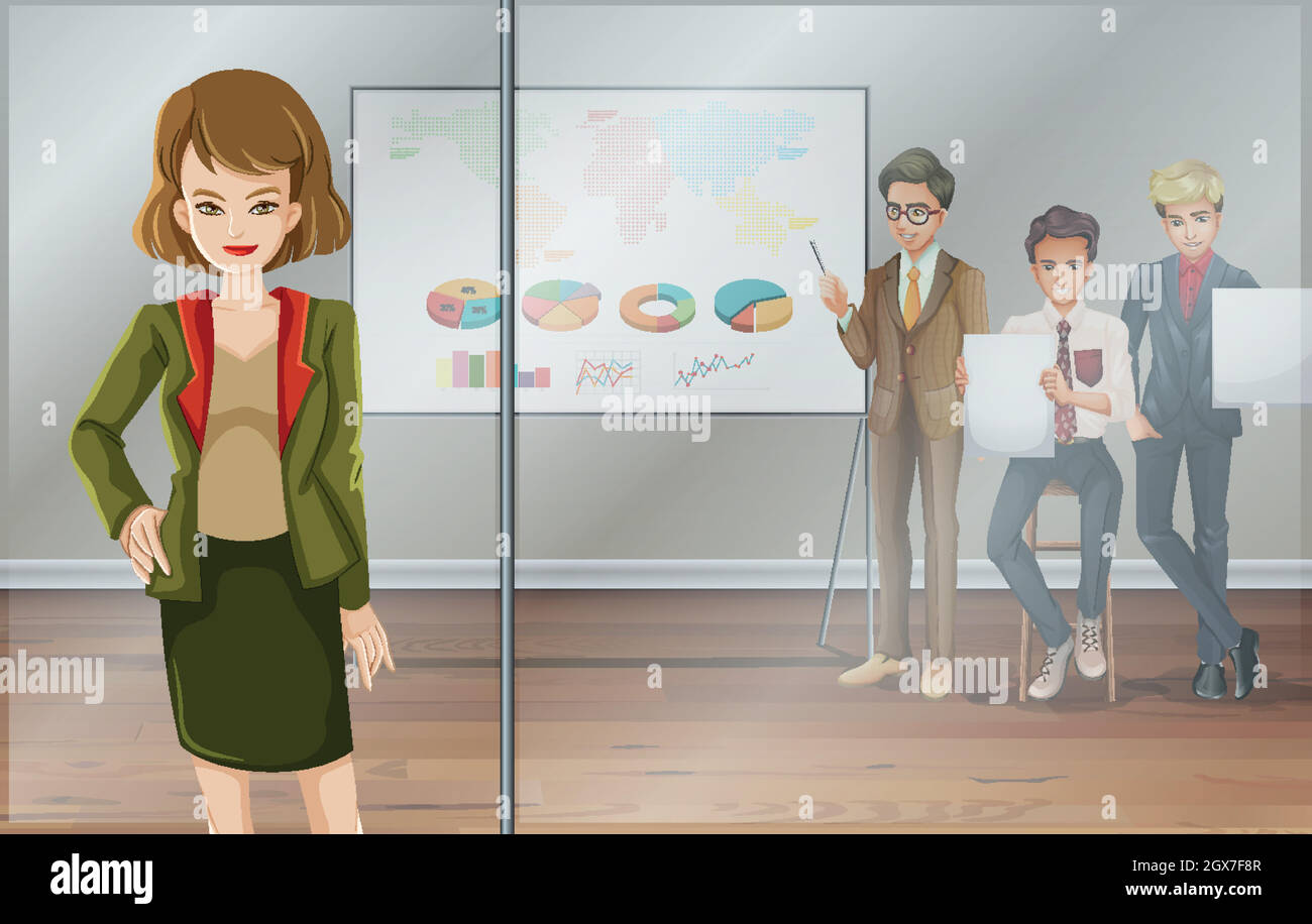 Business people working in office Illustration de Vecteur