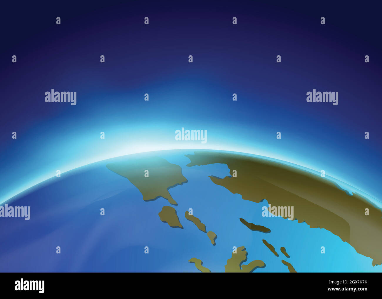 La lumière du soleil se décheter de la terre Illustration de Vecteur