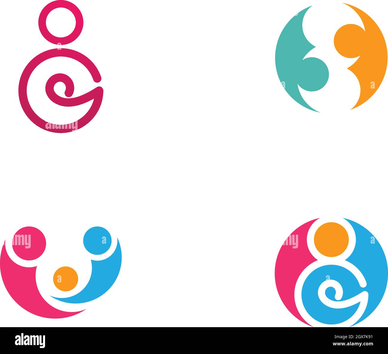 Fanily et Community Care logo modèle icône vectorielle Illustration de Vecteur