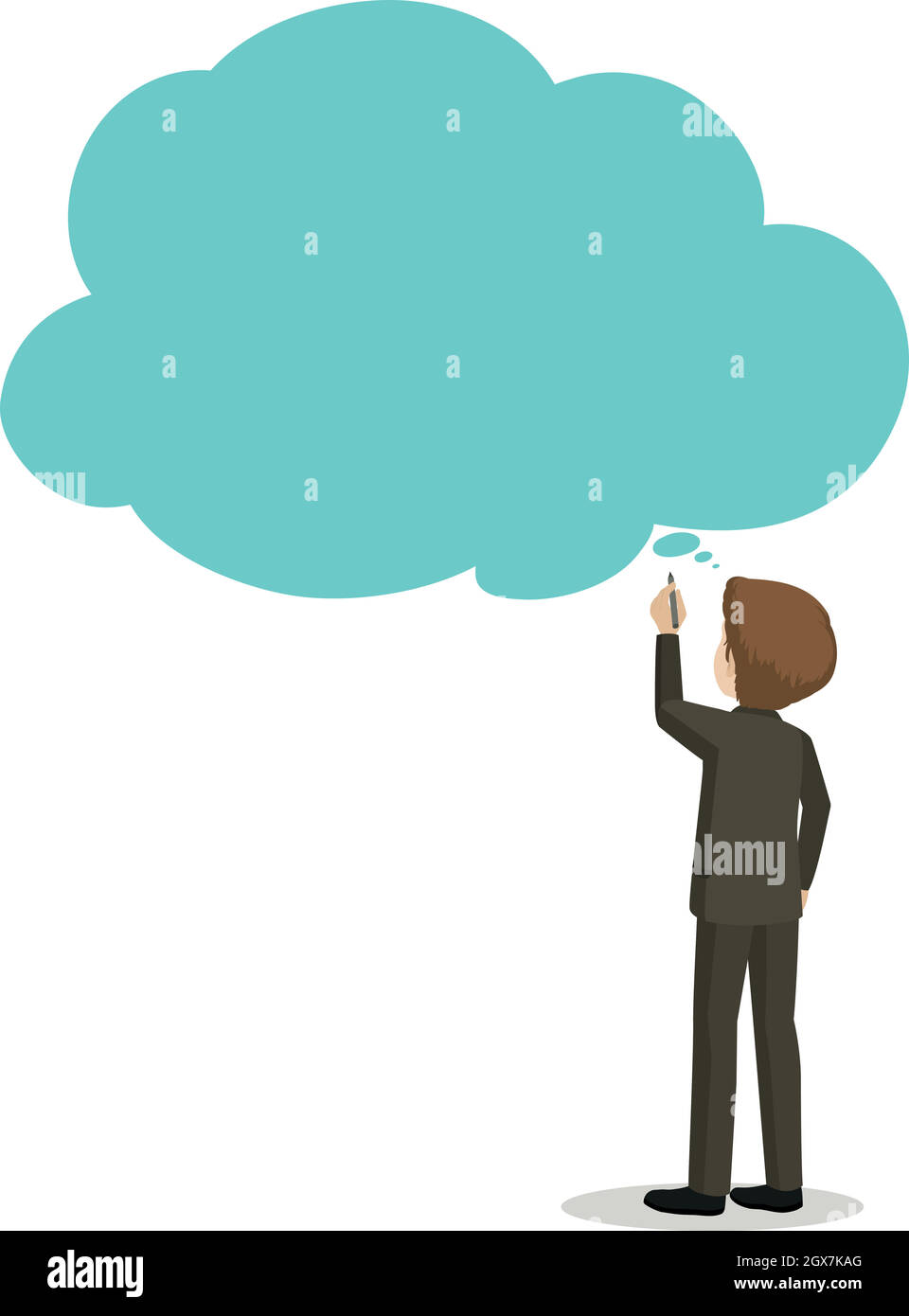 Un homme avec un trait de coupe vide Illustration de Vecteur