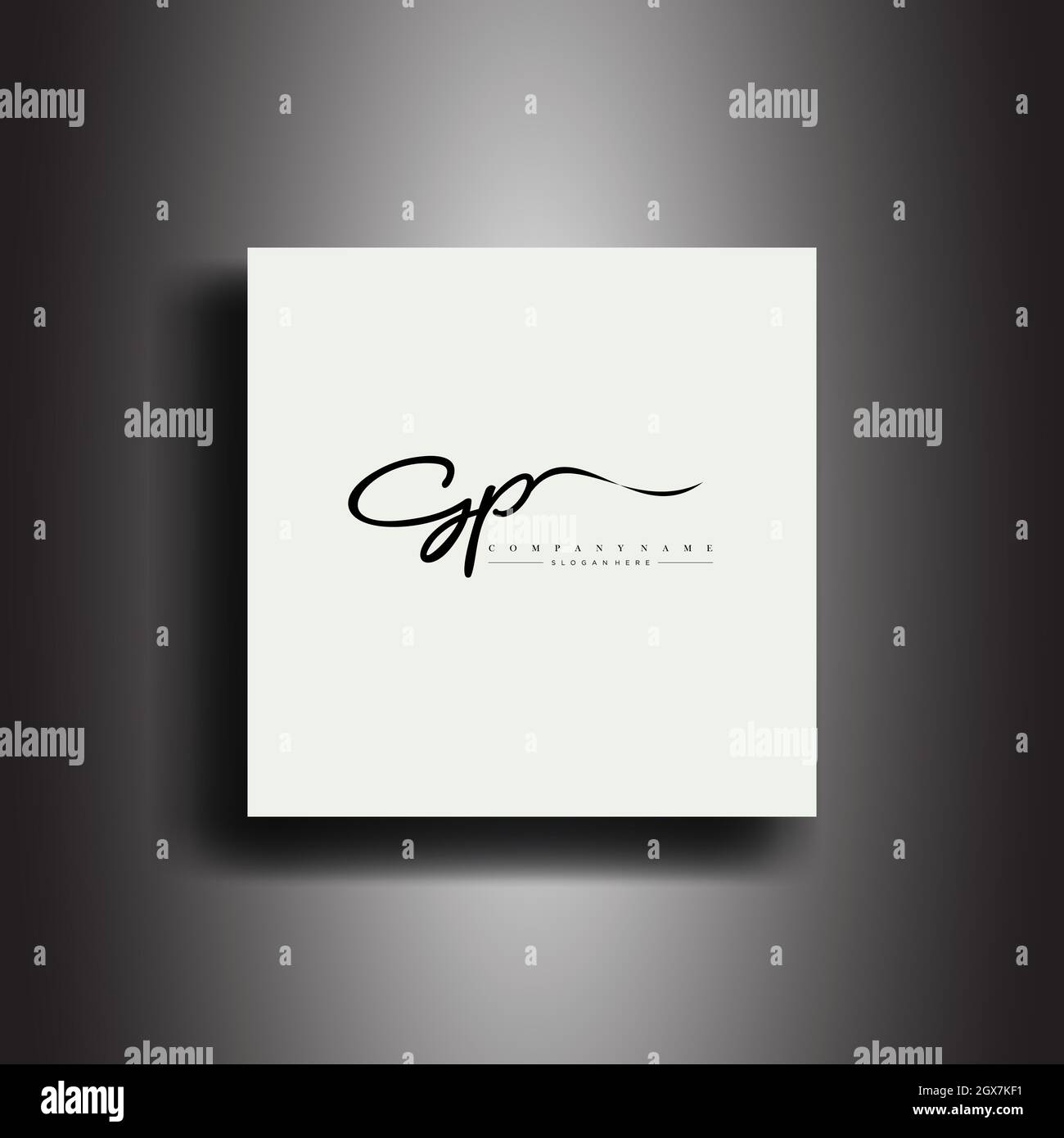 GP Signature style monogramme.icône de lettrage calligraphique et vecteur d'écriture Illustration de Vecteur