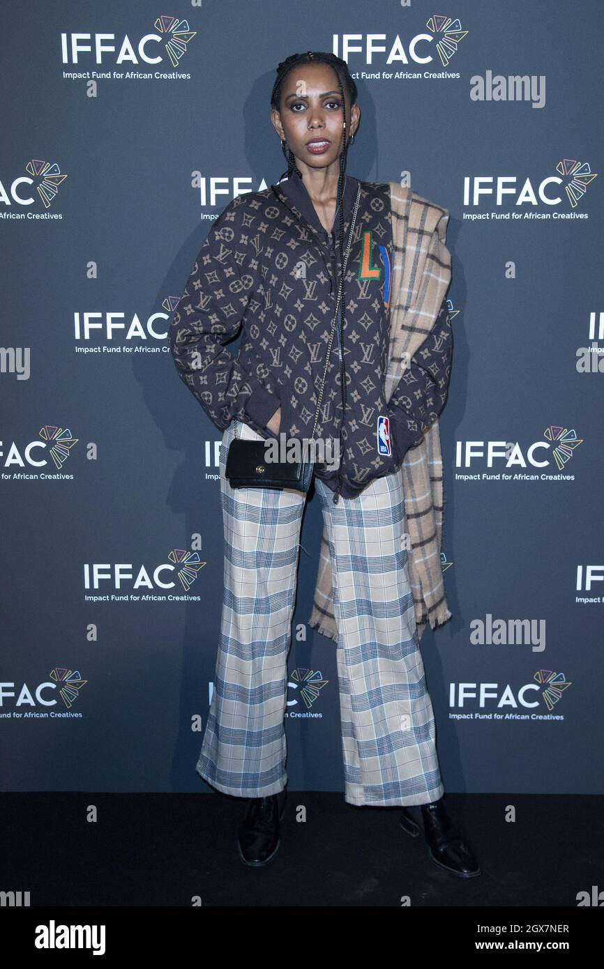 Jaha Dukureh participe à la fête de l'IFAAC dans le cadre de la semaine de la mode de Paris vêtements pour femmes Printemps/été 2022 à Paris, France, le 04 octobre 2021. Photo d'Aurore Marechal/ABACAPRESS.COM Banque D'Images