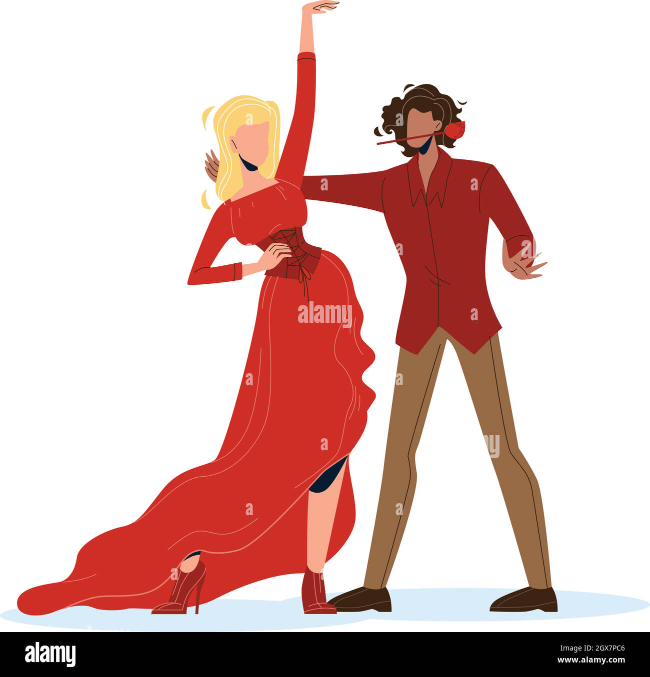 Danseuses danseuses dansant le vecteur Flamenco Illustration de Vecteur