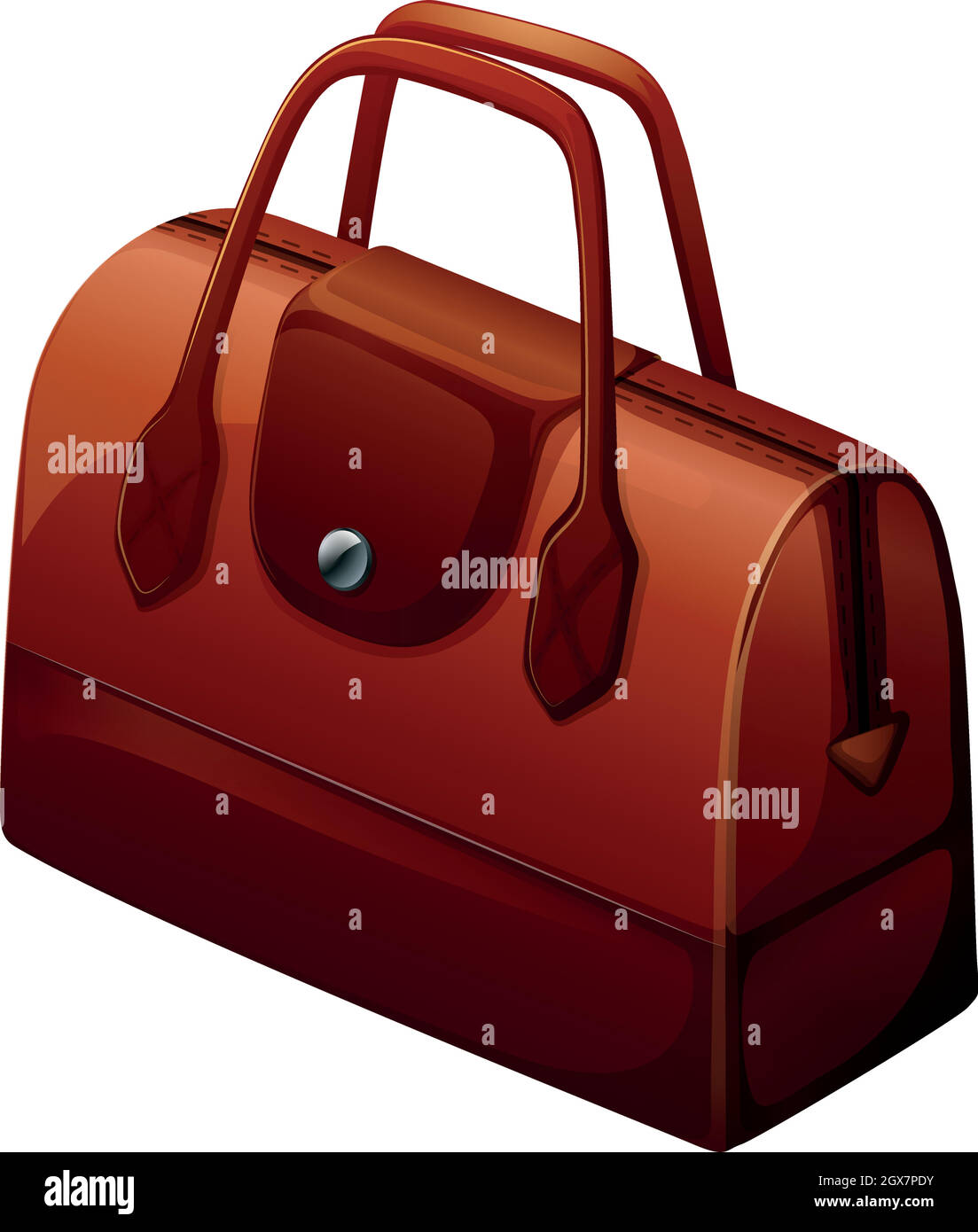 Sac à main de couleur marron Illustration de Vecteur