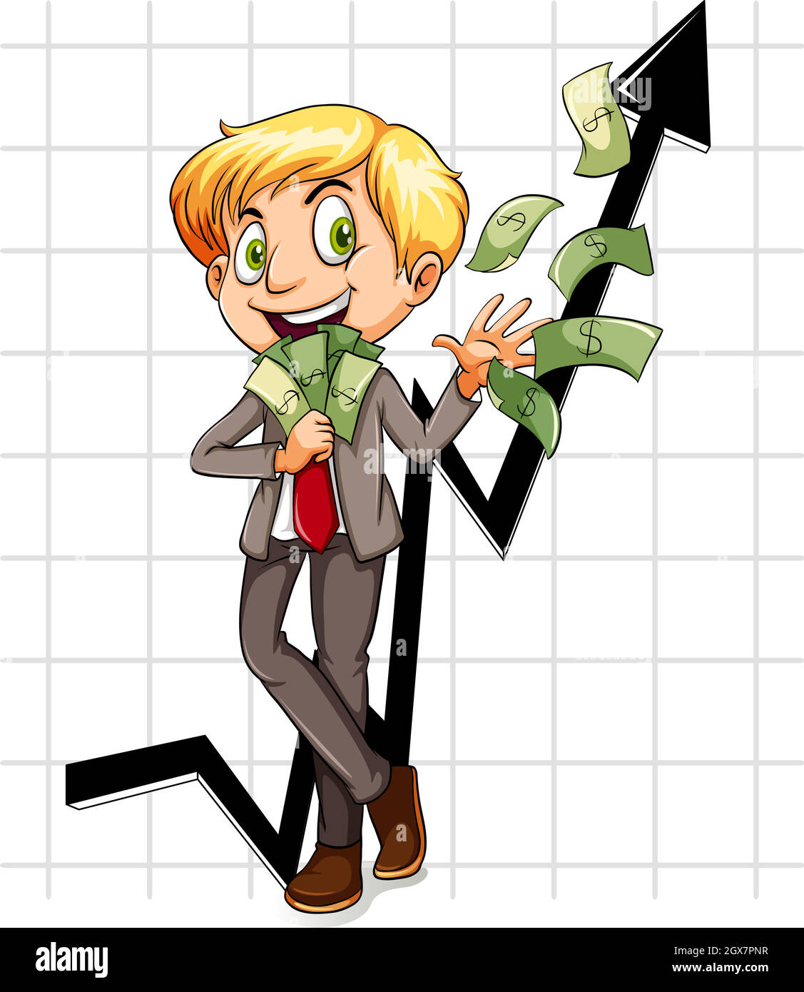 Graphique montrant un homme riche Illustration de Vecteur