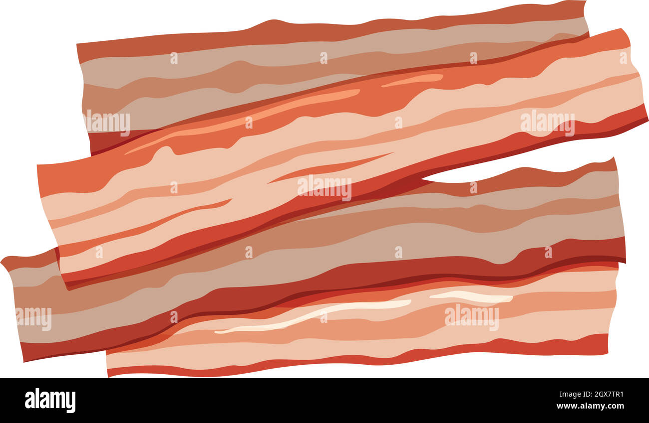 Quatre tranches de bacon sur fond blanc Illustration de Vecteur