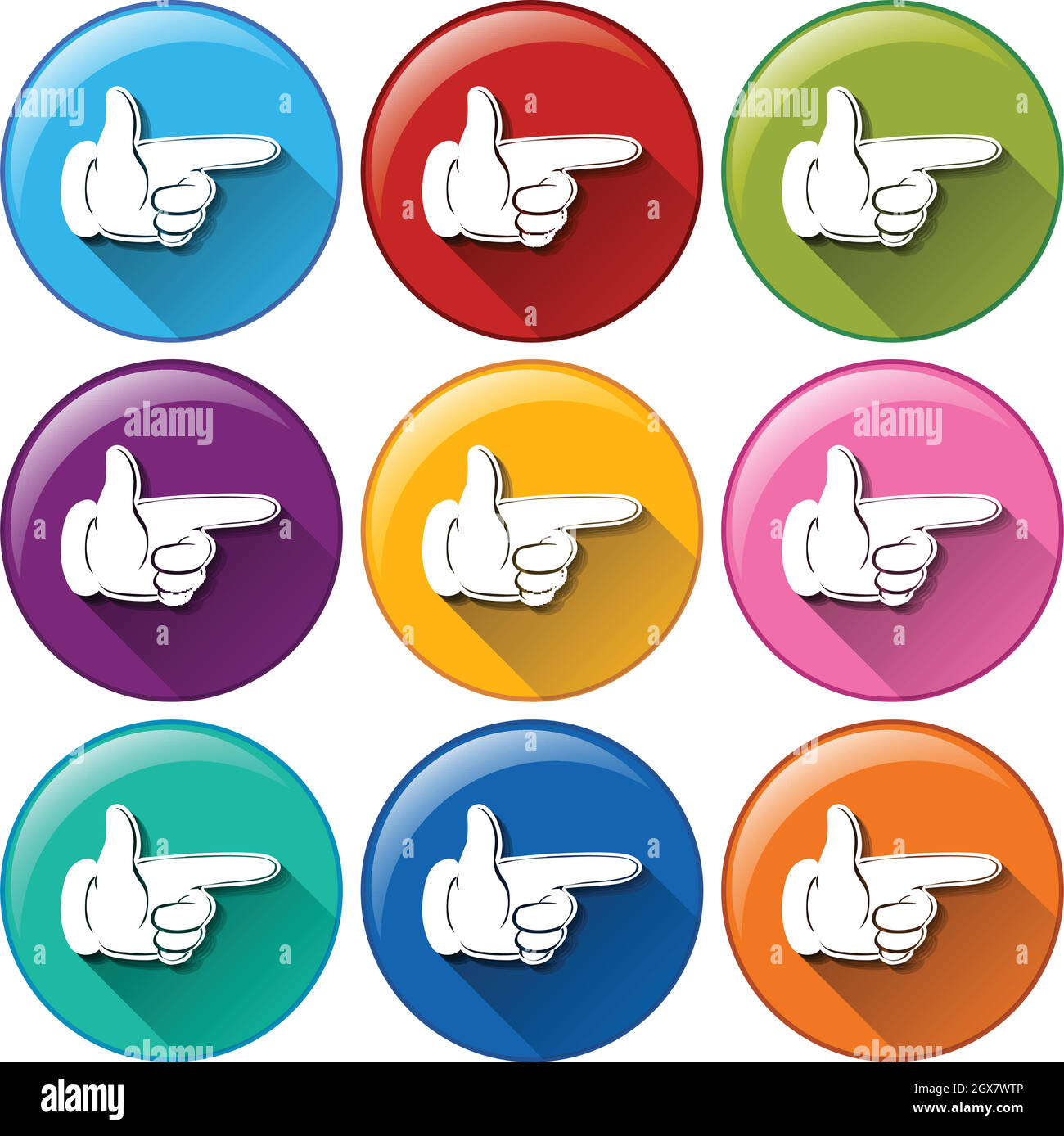 Icônes de main Illustration de Vecteur