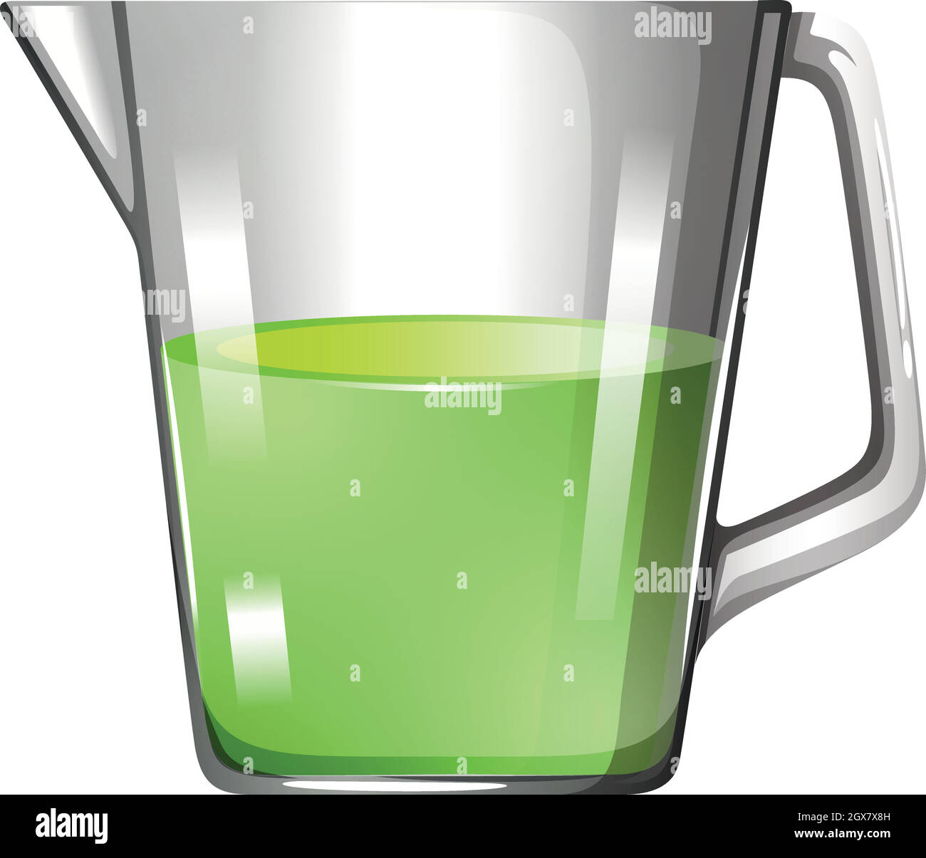 Liquide vert dans un bol en verre Illustration de Vecteur