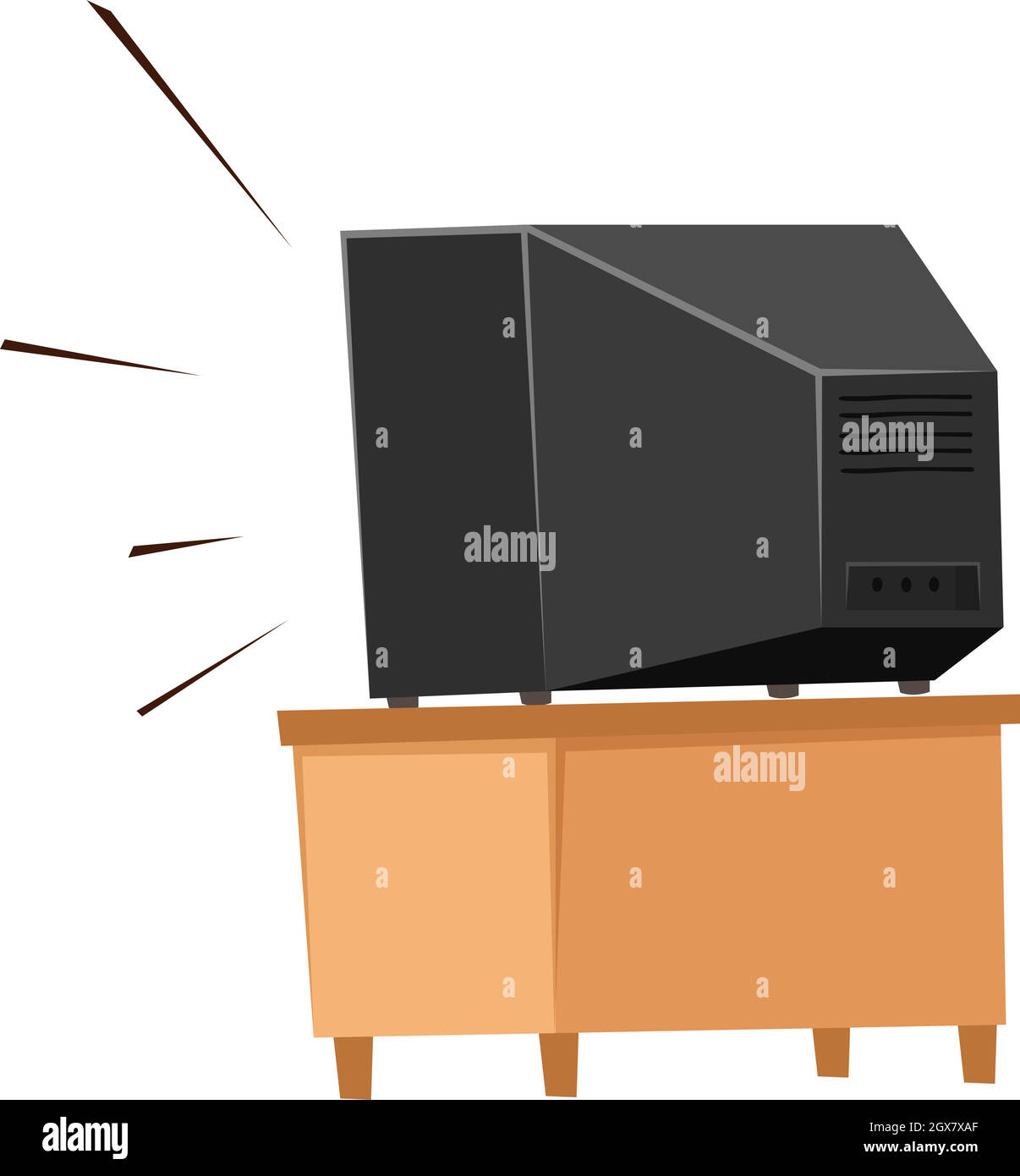 Arrière du téléviseur sur l'étagère Illustration de Vecteur