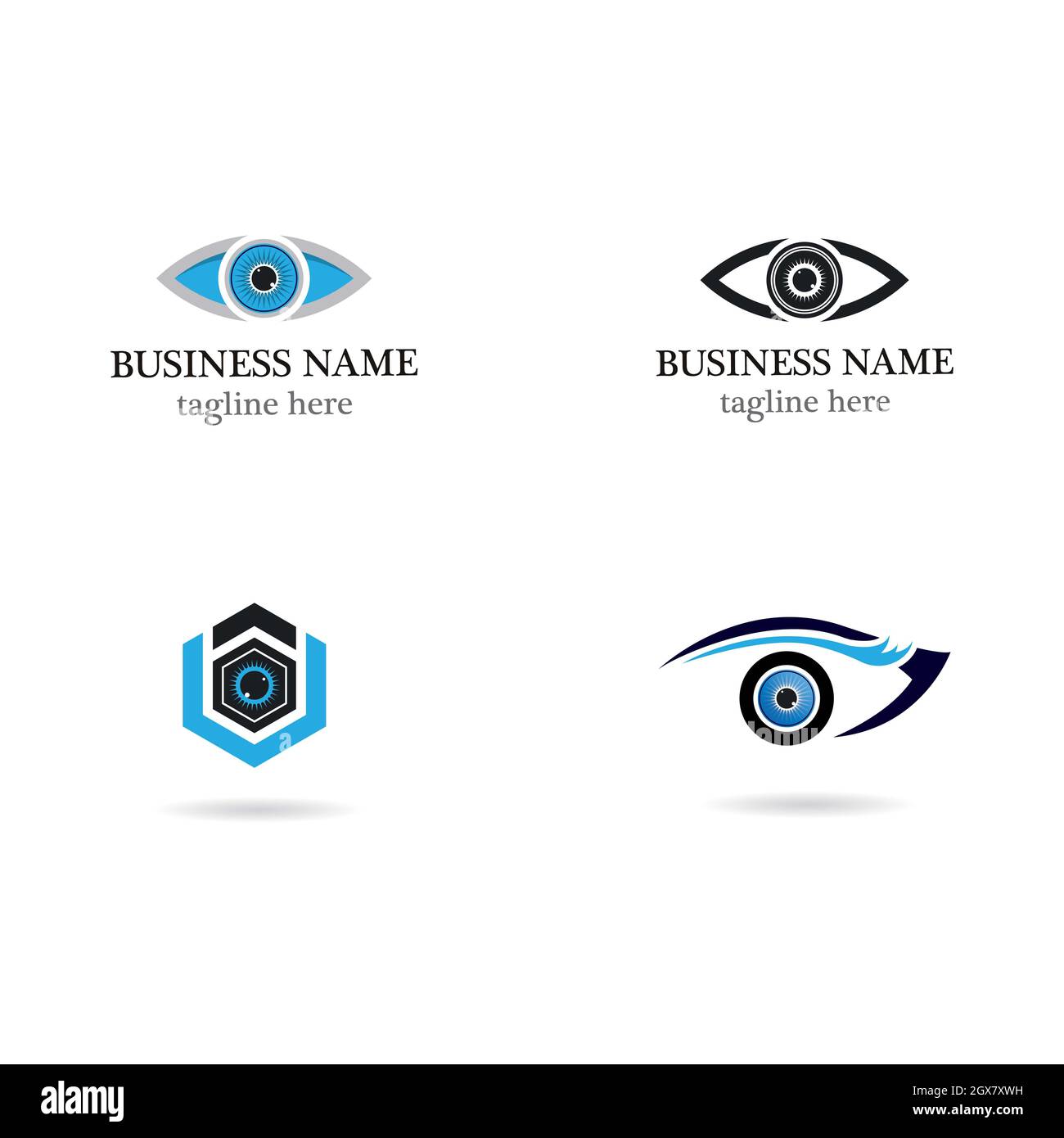 Modèle de logo de soin des yeux ensemble d'icônes vectorielles Banque D'Images