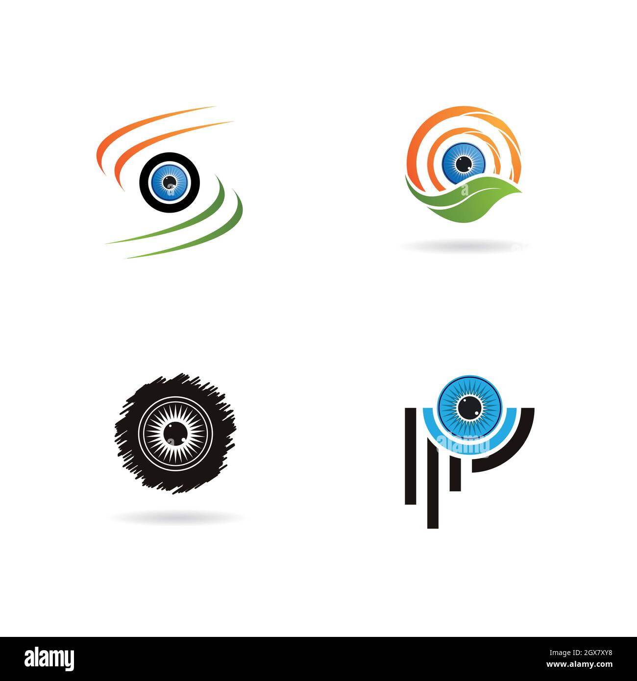 Modèle de logo de soin des yeux ensemble d'icônes vectorielles Banque D'Images