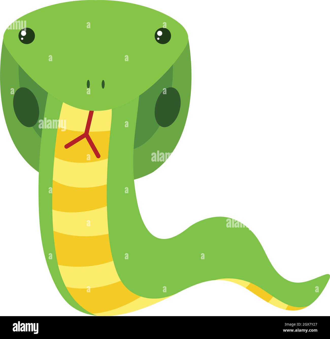 Cobra verte sur fond blanc Illustration de Vecteur
