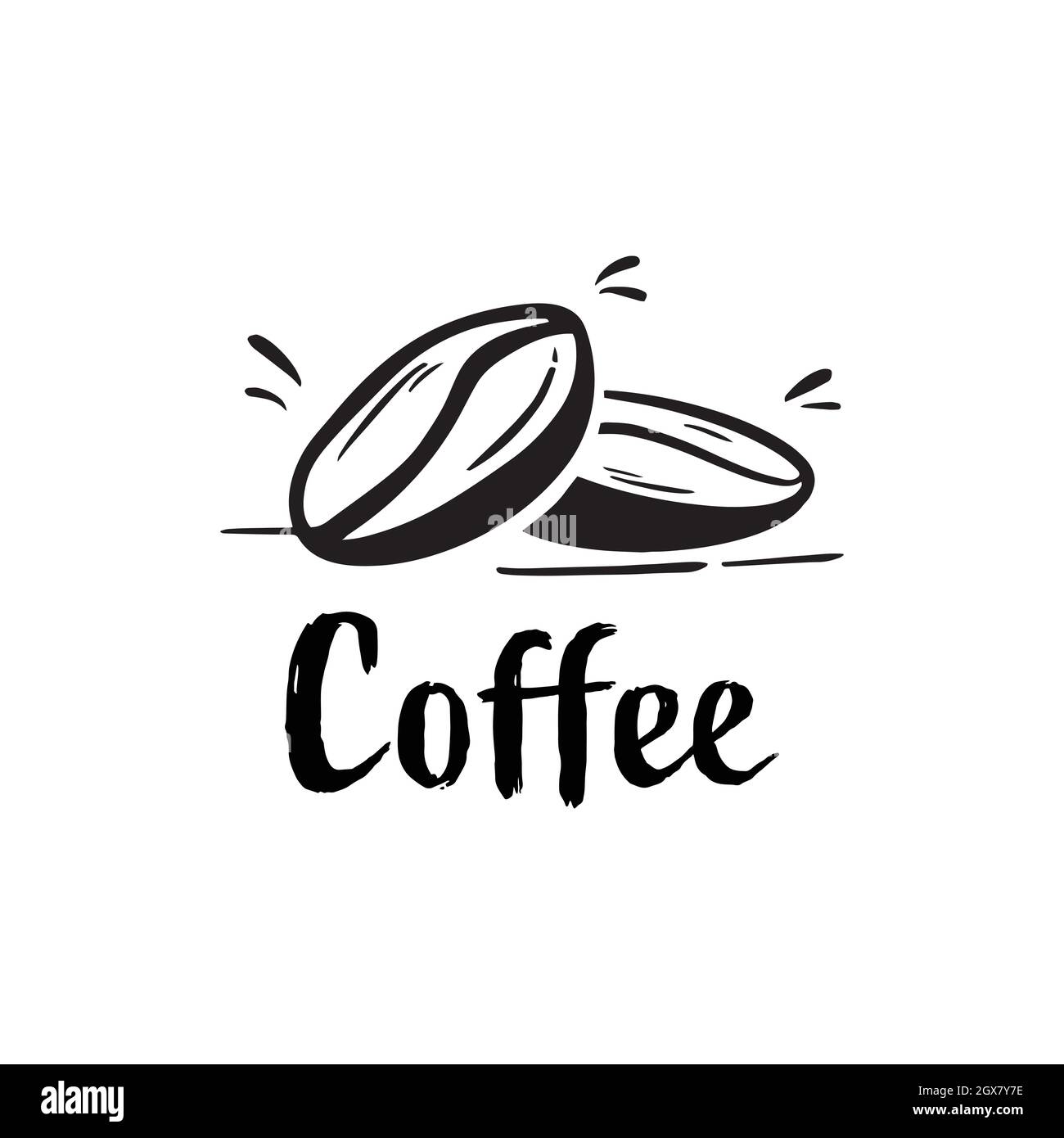 logo en forme de grain de café silhouette pour boisson à base de café Illustration de Vecteur