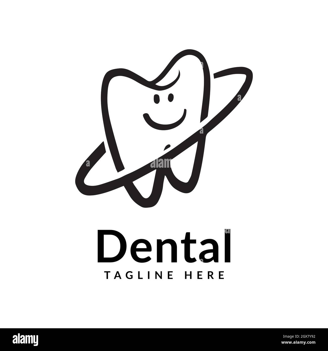 silhouette du logo de la santé dentaire. concept de divertissement pour les soins dentaires pour les enfants Illustration de Vecteur