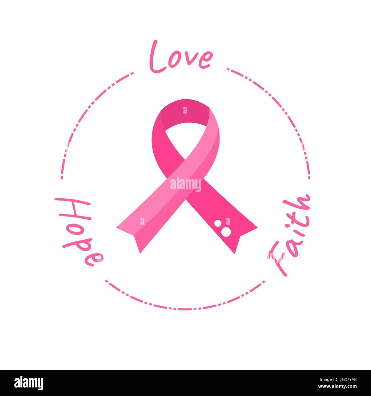Ruban rose symbole de la campagne de sensibilisation des femmes au cancer du sein en octobre Illustration de Vecteur