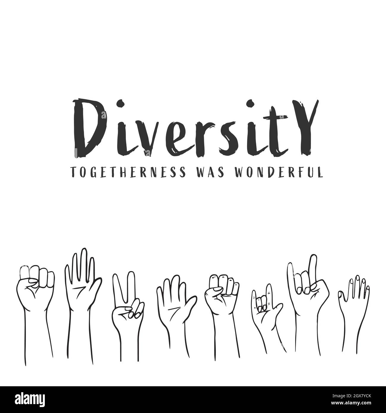 la diversité des formes de main des gens dessinés à la main motif de caniche sur fond blanc Illustration de Vecteur