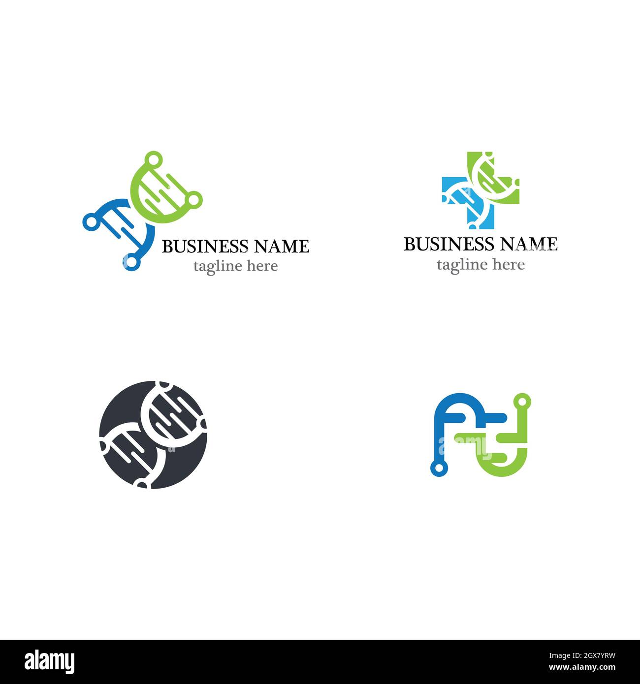 Modèle de logo ADN vecteur icône jeu conception Banque D'Images
