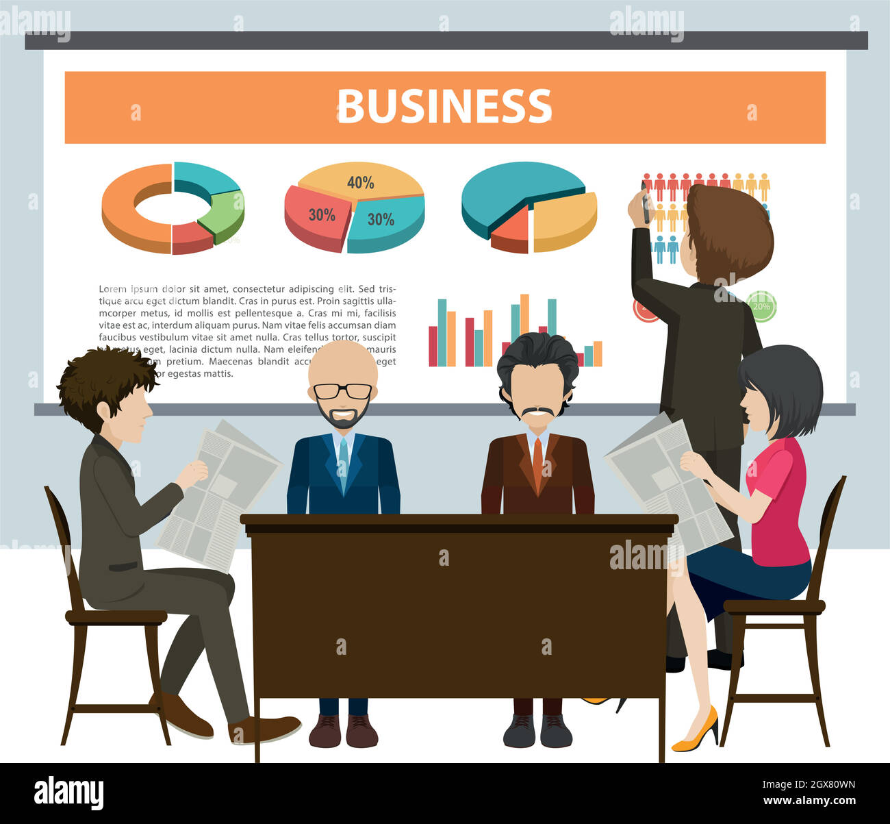 Infographie pour les professionnels Illustration de Vecteur