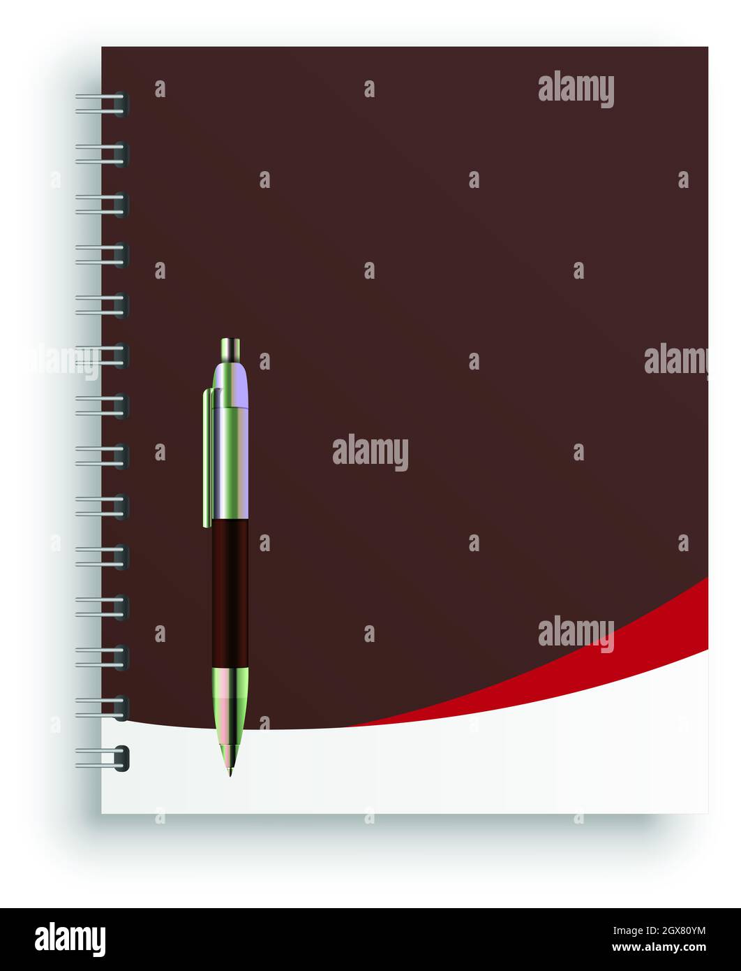 carnet printemps avec stylo de luxe Banque D'Images