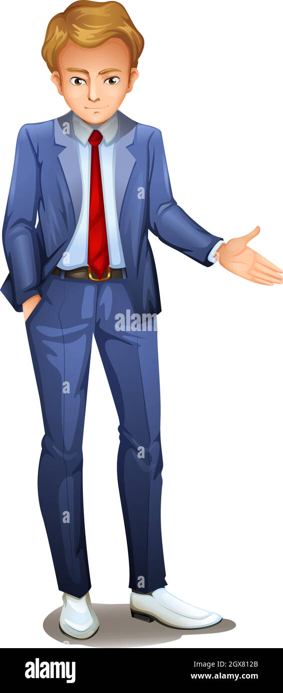 Un homme d'affaires debout portant une tenue habillée Illustration de Vecteur
