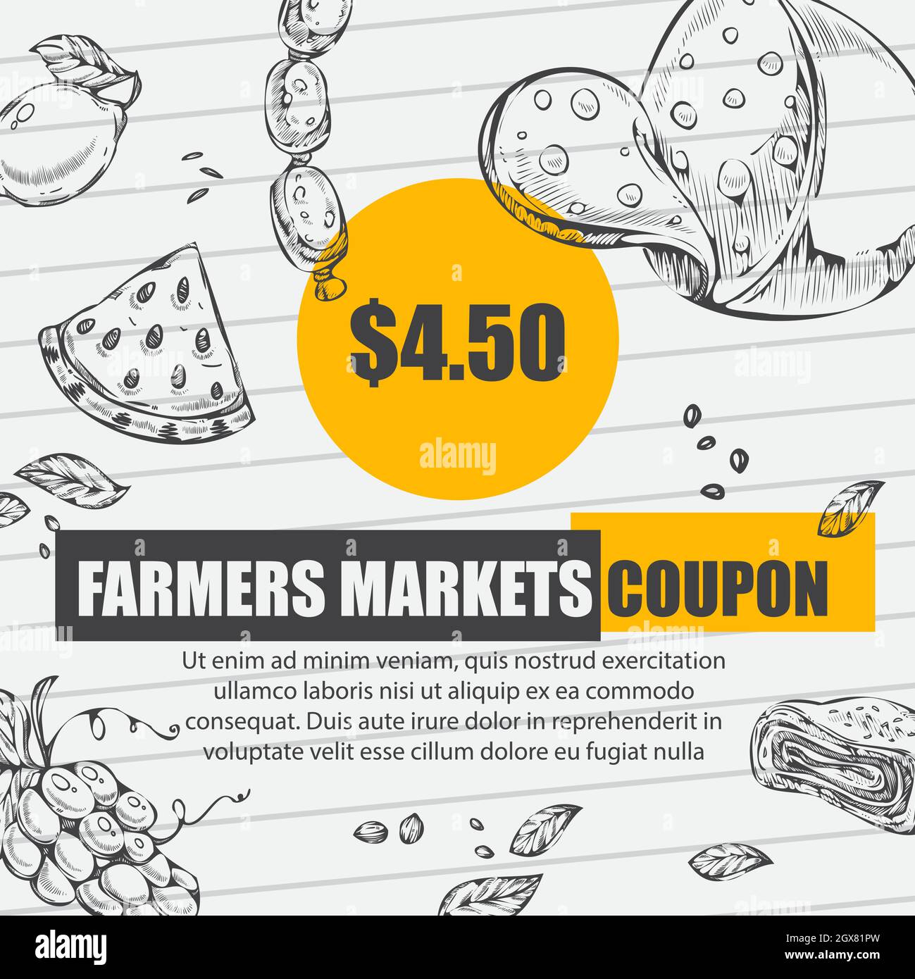 Bons agriculteurs sur les marchés, les remises et les ventes Illustration de Vecteur