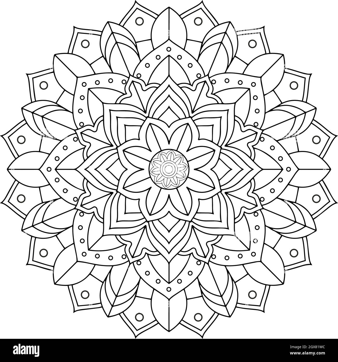 Motif Mandala sur fond blanc Illustration de Vecteur